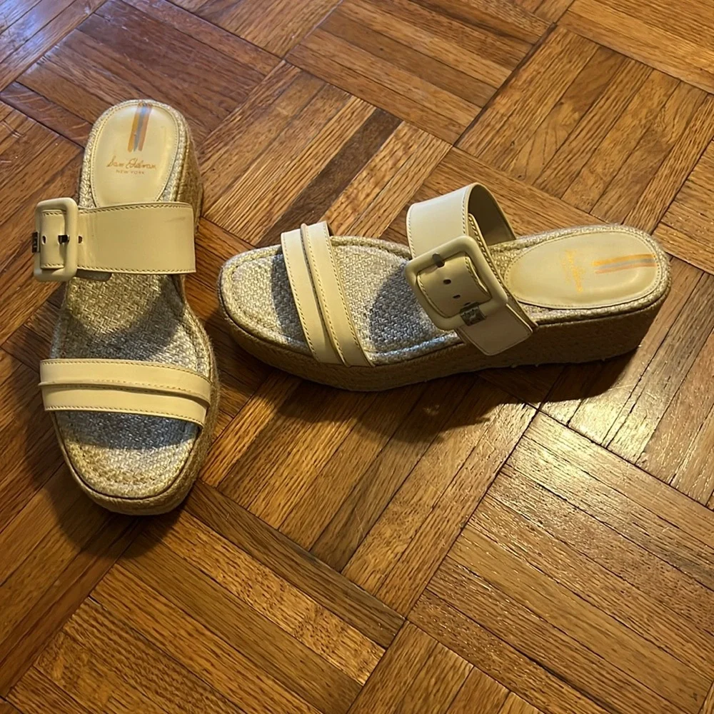 Sam Edelman ‘Carson’ Beige Espadrille Wedge Sandals Size 10